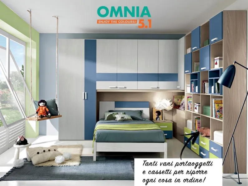 Cameretta a ponte angolare Omnia-S in promozione con sconto del 40%. Prezzo outlet!