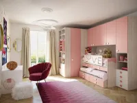 Cameretta Cameretta a ponte con cabina-spogliatoio di giessegi scontata del 40% Giessegi con letto a castello scorrevole a prezzo scontato