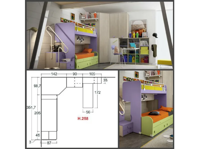 Cameretta Cameretta a soppalco 28 San martino mobili con letto a soppalcoin offerta