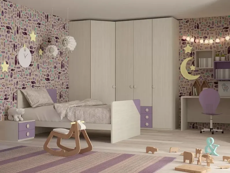 Cameretta Cameretta completa con cabina armadio Arte brotto con un ribasso imbattibile