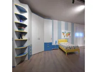 Cameretta Cameretta con cabina armadio Colombini casa in laminato opaco in Offerta Outlet