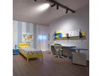 Cameretta Cameretta con cabina armadio Colombini casa in laminato opaco in Offerta Outlet