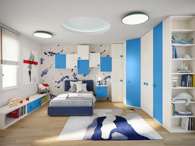 Cameretta Cameretta con cabina-spogliatoio di giessegi scontata del 40% Giessegi con letto a terrain offerta