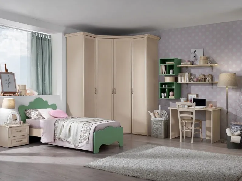 Cameretta Cameretta  con cabina-spogliatoio mod.first in promo-sconto del 40% Gruppo silwood con letto a terrain offerta