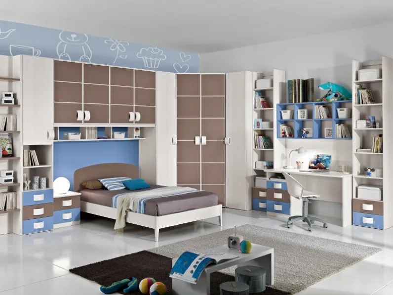 CAMERETTA Gruppo silwood Cameretta con cabina-spogliatoio mod.omnia-s in promo sconto del 45% SCONTATA a PREZZI OUTLET