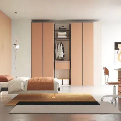 Cameretta Cameretta con grande armadio  Collezione esclusiva letti a terra in Offerta Outlet