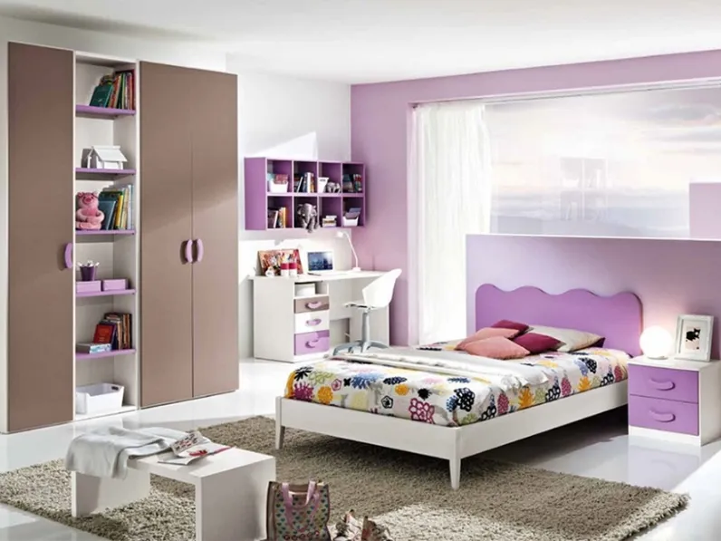 Cameretta Gruppo Silwood scontata del 30%. Prezzi Outlet. Letto 1/2 e  1/piazza.