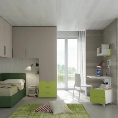 Cameretta in laminato opacoCameretta con ponte-angolare di mistral scontata del 30% Mistral scontata a PREZZI OUTLET
