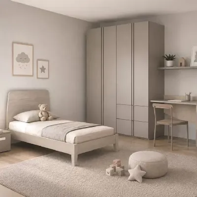 Cameretta Cameretta con scrivania Artigianale in laminato opaco a prezzo scontato