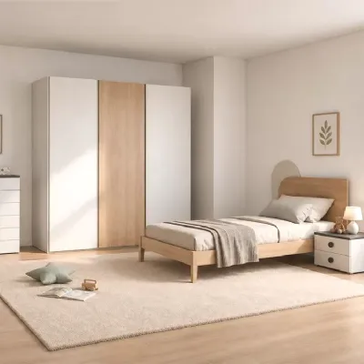 Cameretta Cameretta con settimino Artigianale in laminato opaco a prezzo Outlet