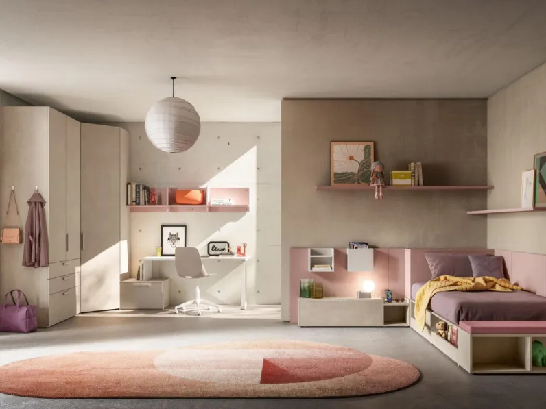 Cameretta in laminato opacoCameretta letto a terra 26 Mistral scontata a PREZZI OUTLET