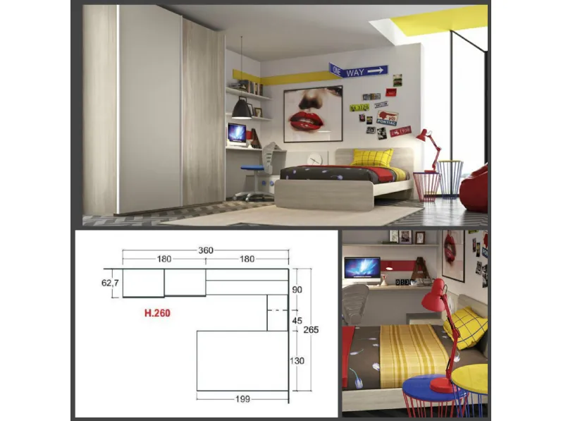 Cameretta Cameretta moderna 4 San martino mobili con uno sconto imbattibile