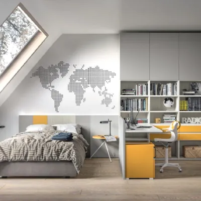 Cameretta Cameretta moderna con scrittoio  Zg mobili con letto a terra a prezzo scontato