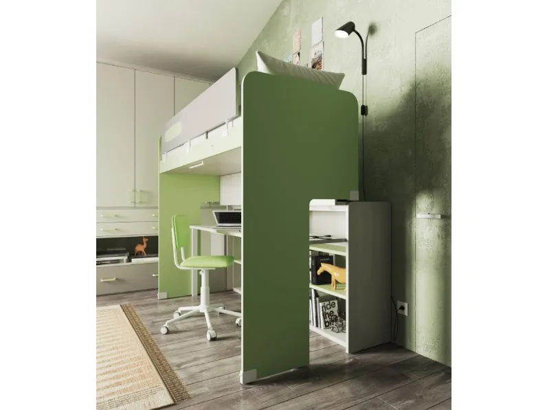 Cameretta soppalco 8 San martino mobili con letto a soppalco a prezzo Outlet