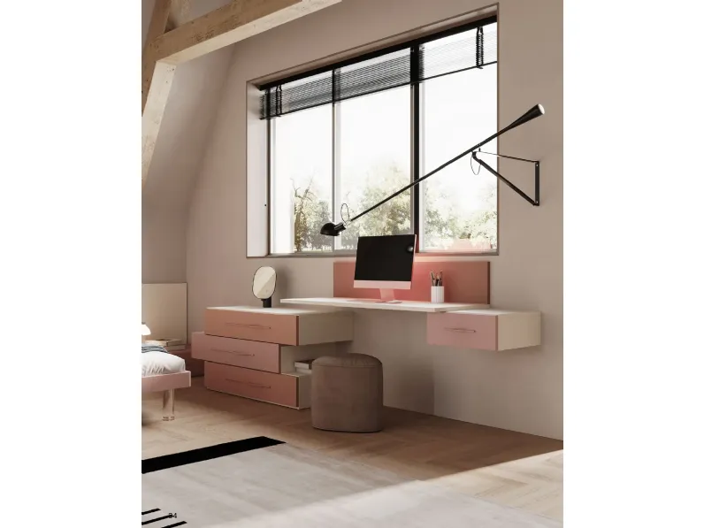 Cameretta in laminato materico Cameretta con armadio e spazio giorno Collezione esclusiva scontata a PREZZI OUTLET