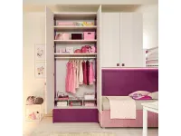 CAMERETTA Collezione esclusiva Cameretta con soppalco in betulla e lampone SCONTATA a PREZZI OUTLET