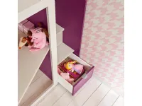 CAMERETTA Collezione esclusiva Cameretta con soppalco in betulla e lampone SCONTATA a PREZZI OUTLET