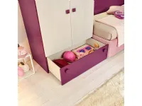 CAMERETTA Collezione esclusiva Cameretta con soppalco in betulla e lampone SCONTATA a PREZZI OUTLET