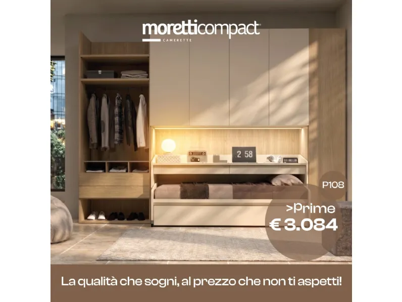 Cameretta Collezione prime moretti compact Moretti compact camerette con letto a ponte a prezzo scontato