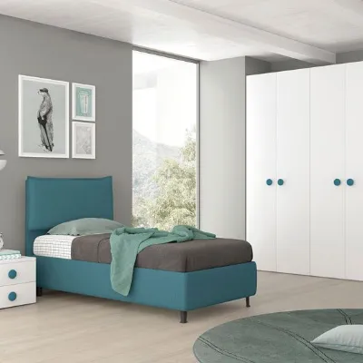 Cameretta Composizione 03 a terra con armadio e comodino Artigianale con letto a terrain offerta