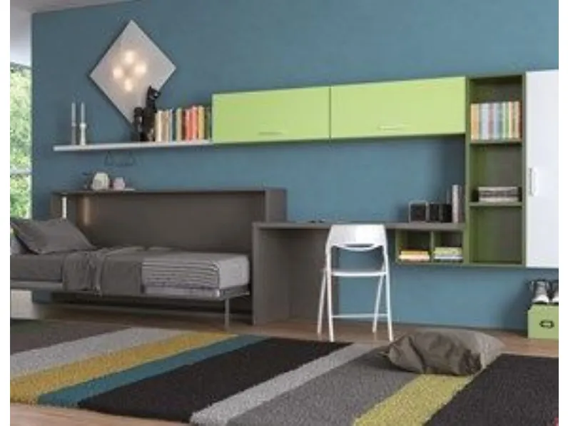 Cameretta Desk Artigianale in laminato materico in Offerta Outlet