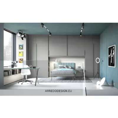 Cameretta 04 b Doimo cityline con letto una piazza e mezza
 a prezzo Outlet