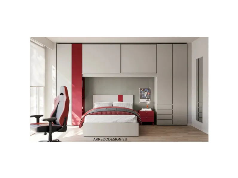 Cameretta in laminato materico05 b Doimo cityline scontata a PREZZI OUTLET