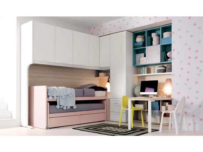 Cameretta L050 Doimo cityline prima infanzia con letti a scomparsa a prezzo Outlet