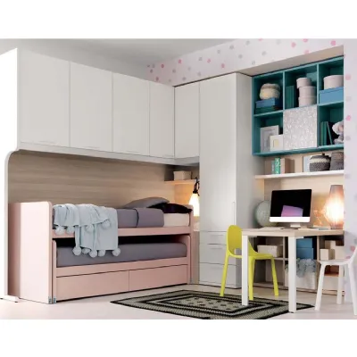 Cameretta L050 Doimo cityline prima infanzia con letti a scomparsa a prezzo Outlet