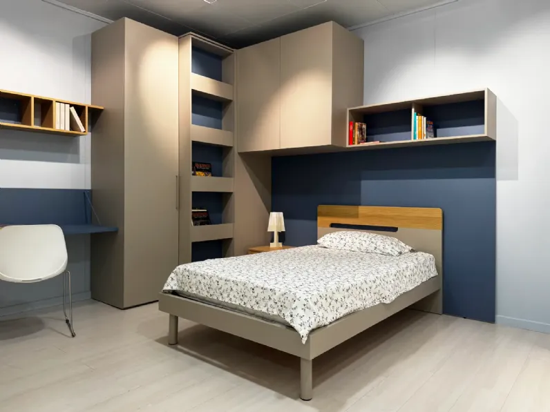 Cameretta Evo1 Mistral con letto una piazza e mezza
 in Offerta Outlet