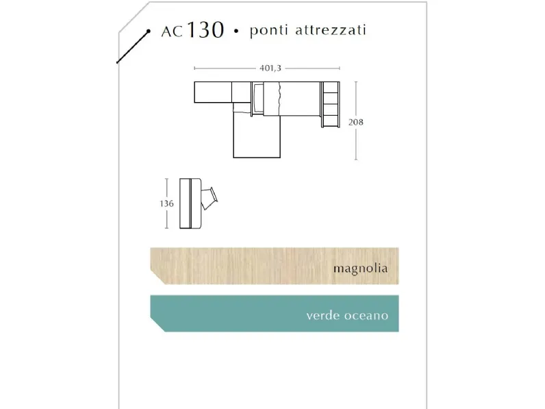 Cameretta Florence ac130 Colombini in laminato materico in Offerta Outlet