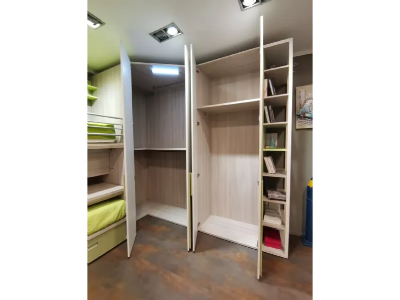 Cameretta Genius Dielle con letto a castello scorrevole scontata