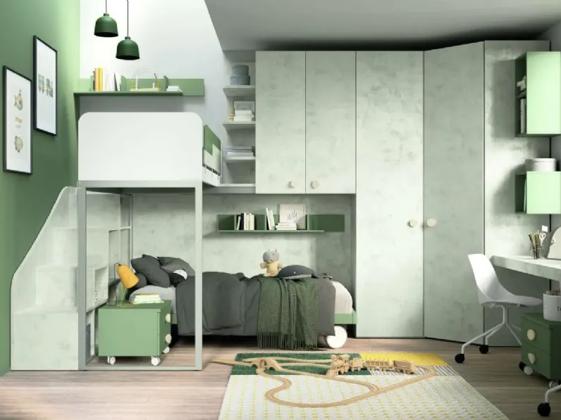 Cameretta Golf 156 Colombini casa in laminato opaco in Offerta Outlet