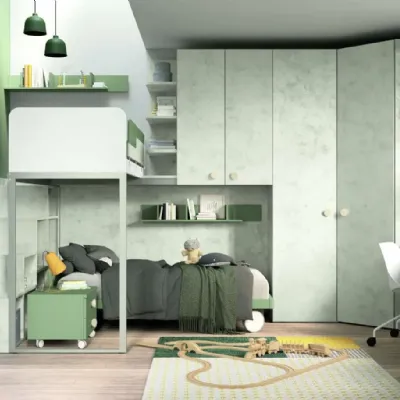 Cameretta Golf 156 Colombini casa in laminato opaco in Offerta Outlet