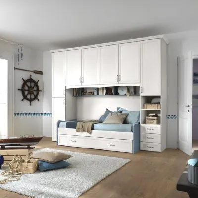 Cameretta Cameretta a ponte mod. afrodite in nobilitato feassino bianco in promo-sconto del 50% Gruppo silwood SCONTATA