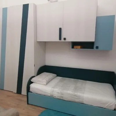Cameretta Compos.pavone - cielo Moretti compact letti a terra a prezzo Outlet