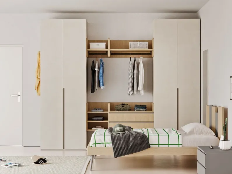 Cameretta Cameretta letto a terra comp.18 Mistral con letto a terra in Offerta Outlet
