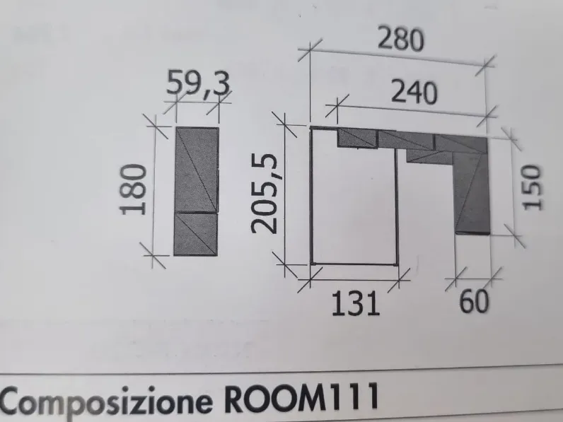 Cameretta in laminato materico Room111 Zg mobili scontata a PREZZI OUTLET