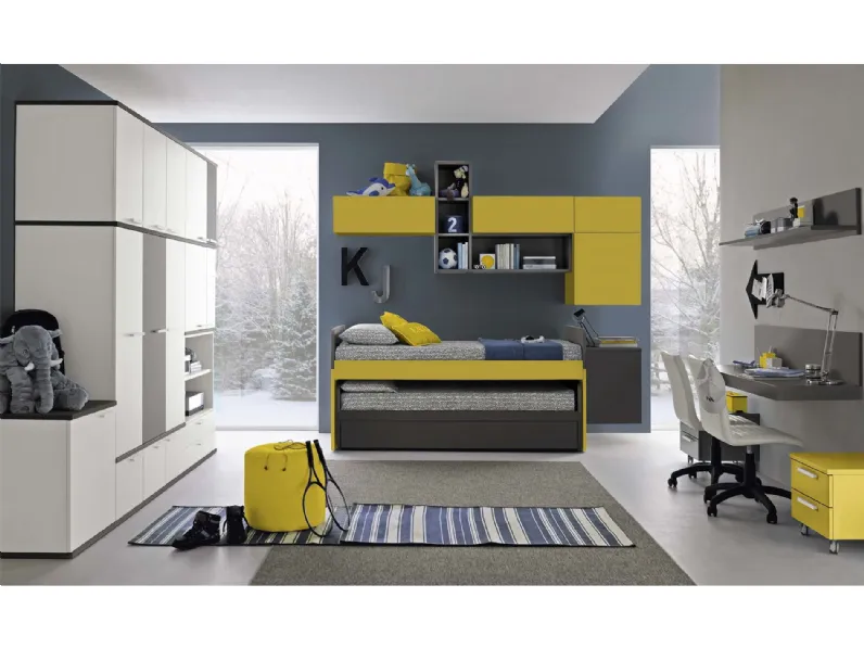 Cameretta in laminato opacoC133 Colombini casa scontata a PREZZI OUTLET
