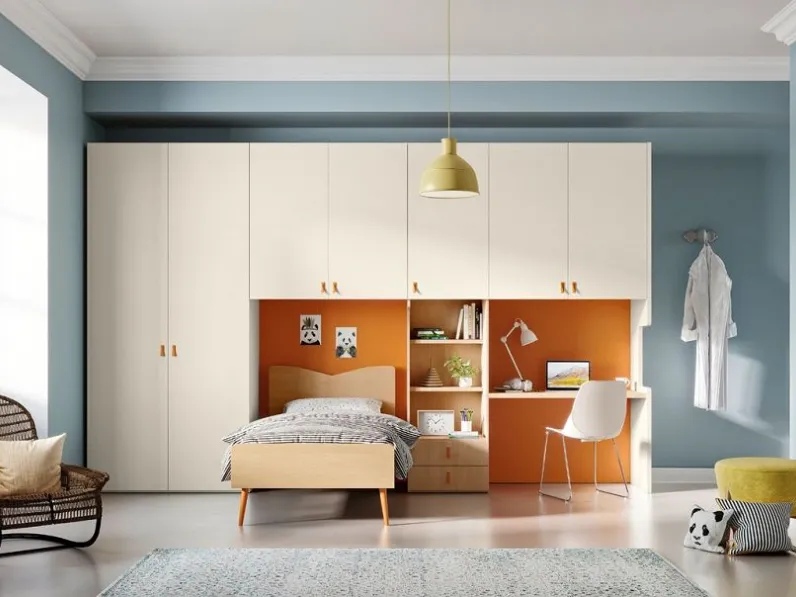 Cameretta Mistral in promo: 50% di sconto! Letto a terra e elementi-ponte. Acquista ora!