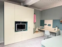 Cameretta Cameretta con porta tv Nidi in laminato opaco in Offerta Outlet
