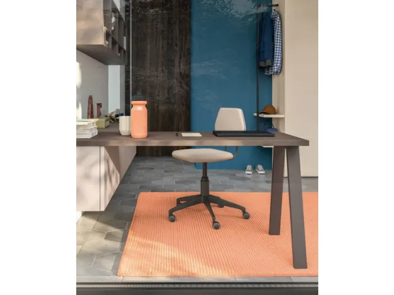 Cameretta letto a terra 21 Mistral in laminato opaco a prezzo Outlet