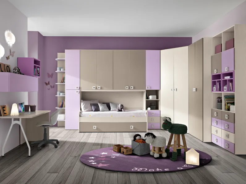 Cameretta in laminato opacoCameretta Gloria con cabina-angolare Gruppo silwood scontata 40%