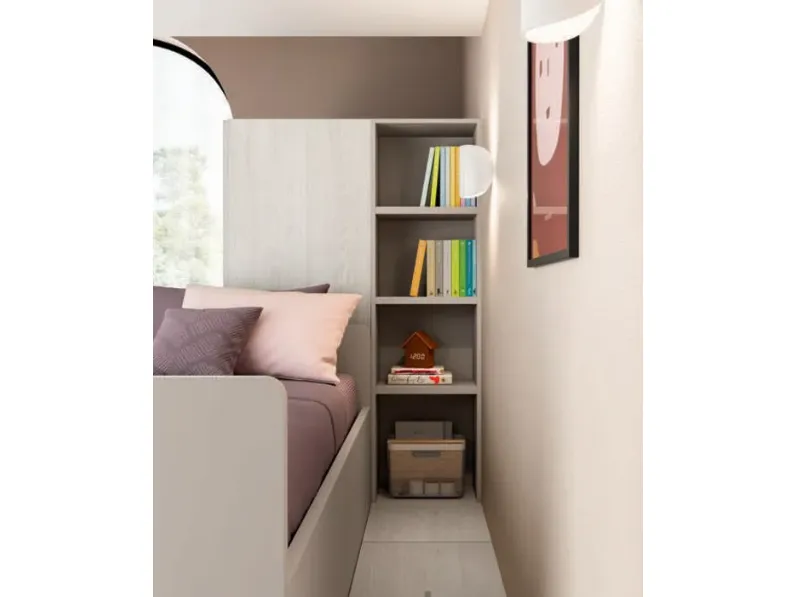 Cameretta salvaspazio 53 Mistral in laminato opaco a prezzo Outlet