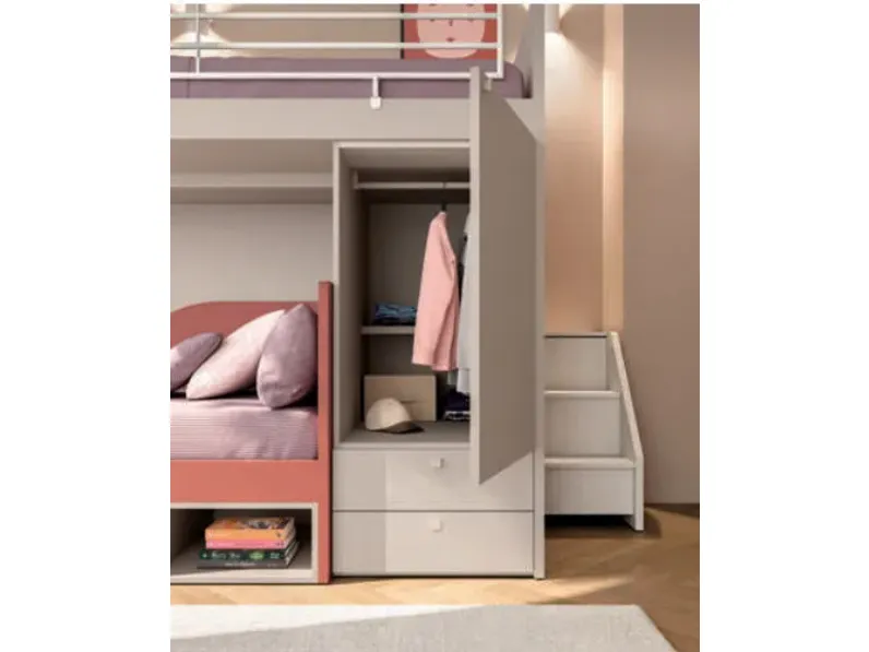 Cameretta salvaspazio 53 Mistral in laminato opaco a prezzo Outlet