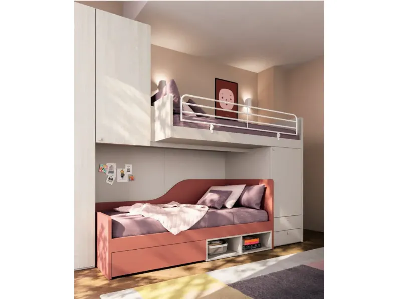 Cameretta salvaspazio 53 Mistral in laminato opaco a prezzo Outlet