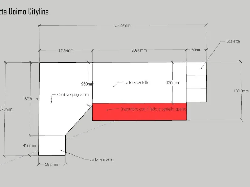Cameretta in laminato opacoColl. quik  Doimo cityline scontata a PREZZI OUTLET