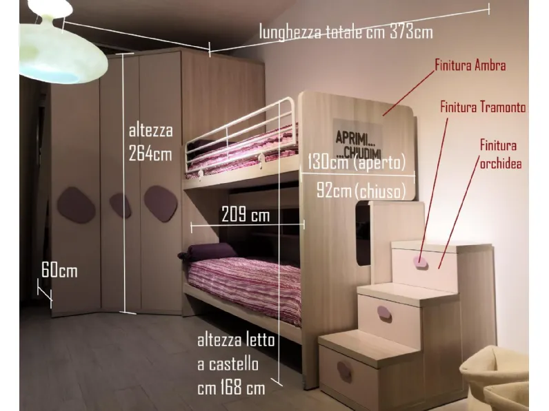 Cameretta in laminato opacoColl. quik  Doimo cityline scontata a PREZZI OUTLET