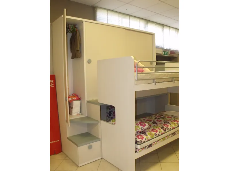 Cameretta Letto a soppalco Doimo cityline in laminato opaco a prezzo Outlet
