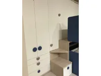 Cameretta Merlino Doimo cityline con letto a soppalco scorrevole in Offerta Outlet